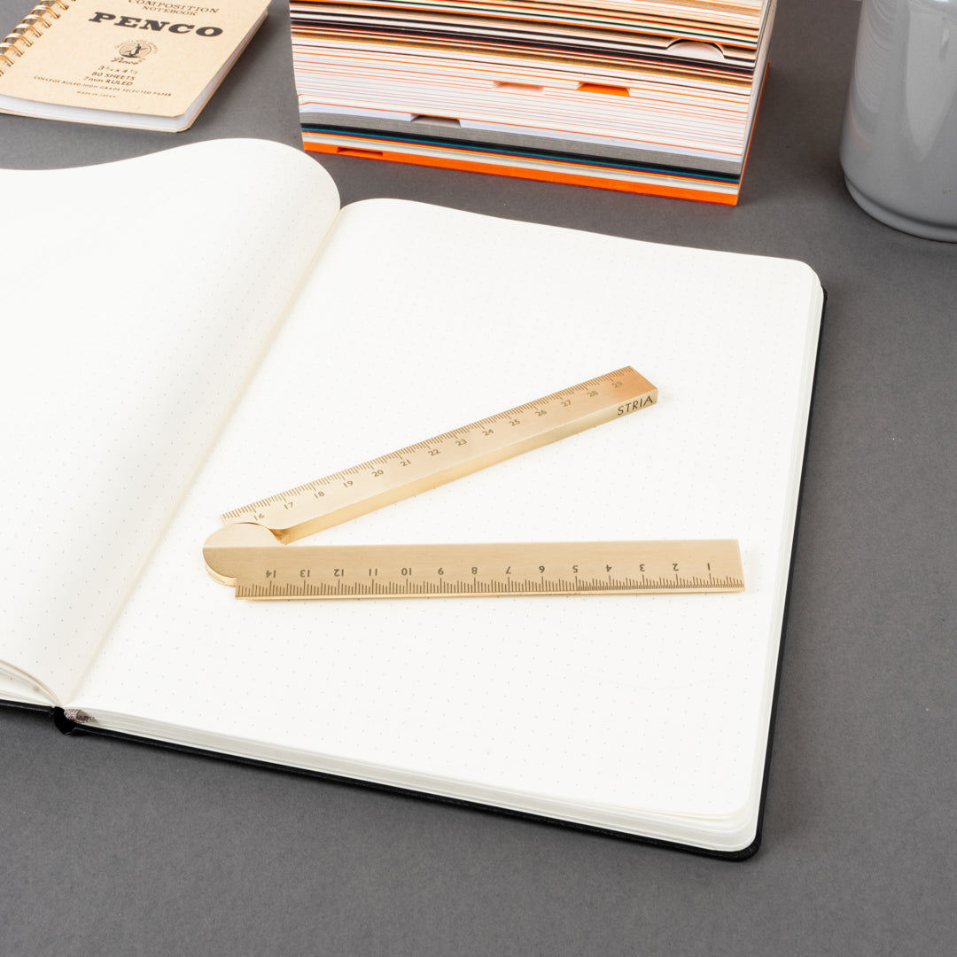 Stria Folding Brass Ruler – Precision Folding Metal Ruler – Makers Cabinet